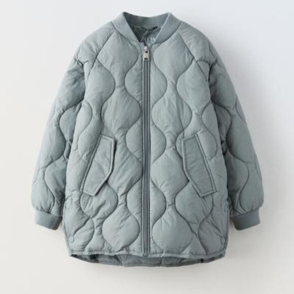 Zara  PADDED BOMBER Blue / Steel | 8-9 years - Picture 1 of 16